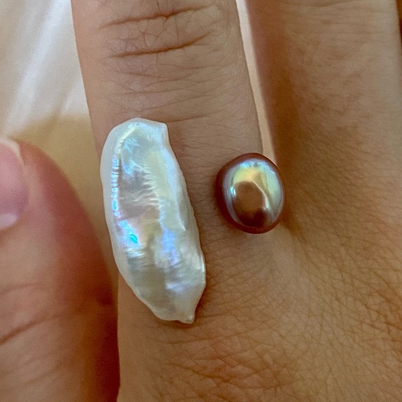 AAAA double pearl ring top quality keshi - Picture 14 of 17